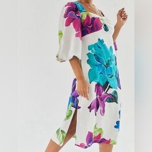 Anthropologie Maeve Printed Midi Dress | Size 4 / UK 8